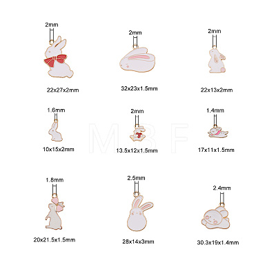 Alloy Enamel Bunny Pendants ENAM-CJ0001-36-1