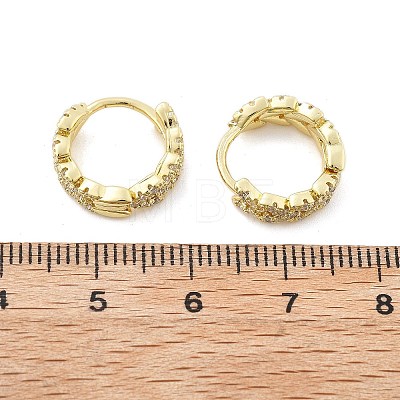 Brass Micro Pave Cubic Zirconia Huggie Hoop Earring EJEW-N011-03G-1