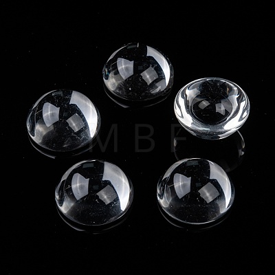 Transparent Half Round Glass Cabochons GGLA-R027-25mm-1