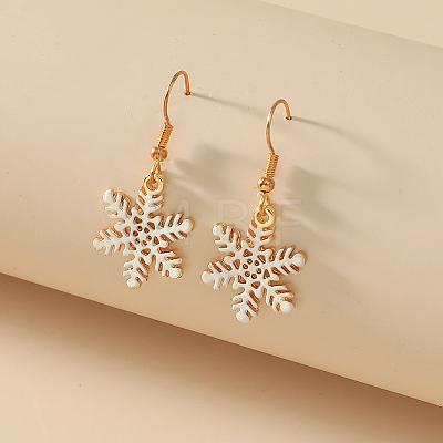Simple Christmas Alloy Dangle Earrings LJ9715-10-1