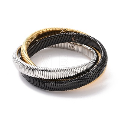 304 Stainless Steel Interlocking Flat Snake Chains Bracelet BJEW-G642-01P-1