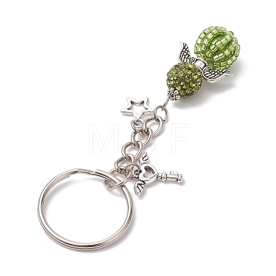 Alloy with Glass Seed Beads Keychain KEYC-MZ00010-05-1