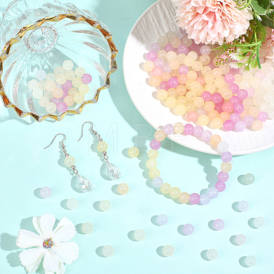 280Pcs Transparent Glass UV Reactive Beads DGLA-PA0001-10B-1