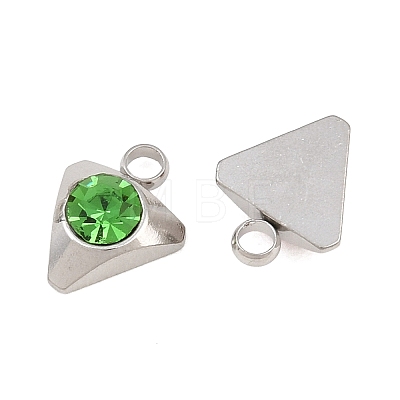 201 Stainless Steel Rhinestone Pendants RB-CBABFDA-12P-1