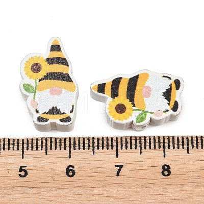 Printed Poplar Wood Beads WOOD-Z008-01K-1