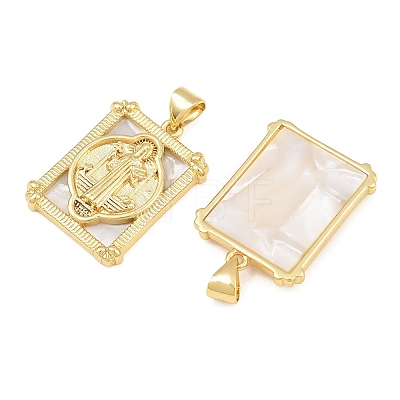 Brass Shell Pendants CU-CBA9482-05G-06-1