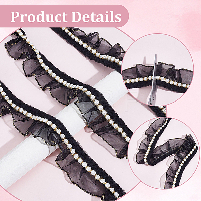 5 Yards Polyester Lace Ribbons OCOR-GF0006-14B-01-1