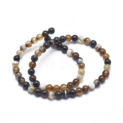 Natural Striped Agate/Banded Agate Beads Strands G-I254-03A-01-1