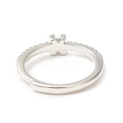 Clear Cubic Zirconia Initial Letter Adjustable Ring RJEW-C052-01P-X-1