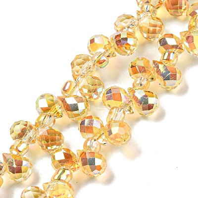 Electroplate Transparent Glass Beads Strands EGLA-P052-01A-HP01-1
