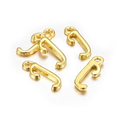 Golden Plated Alloy Letter Pendants PALLOY-J718-01G-J-1