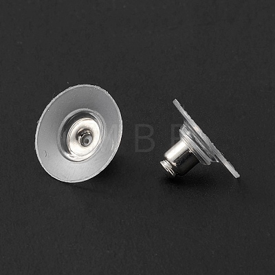 Brass Bullet Clutch Earring Backs X-KK-EC129-NF-1