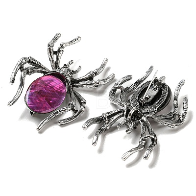 Dual-use Items Alloy Pave Dyed Shell Spider Brooch JEWB-C026-04C-AS-1