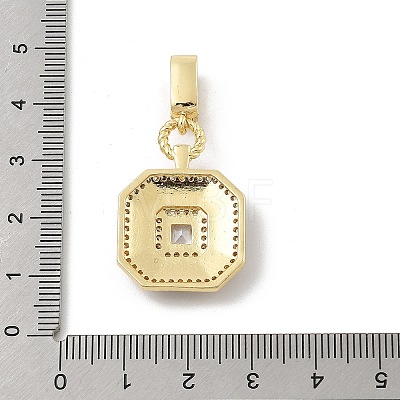 Brass Micro Pave Cubic Zirconia Pendants KK-U047-05G-1