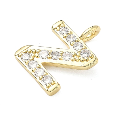 Brass Micro Pave Clear Cubic Zirconia Pendants KK-I476-01G-Z-1