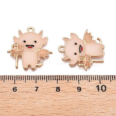 Halloween Theme Rack Plating Luminous Alloy Enamel Pendants ENAM-N056-233G-1