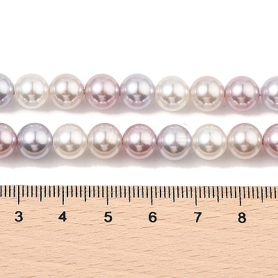 Baking Painted Pearlized Glass Pearl Round Bead Strands PEAR-H019-02C-11-1