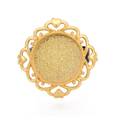Adjustable Rhombus Alloy & Iron Bezel Cup Ring Base with Rotatable Tray MAK-T012-02G-1