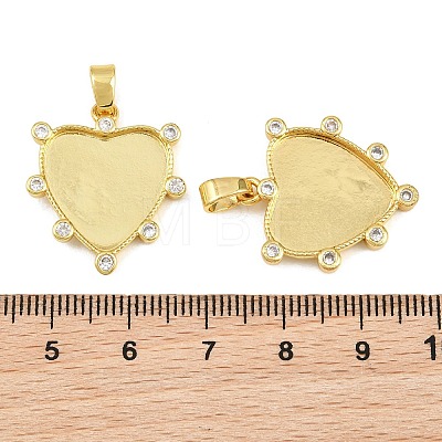 Brass Micro Pave Cubic Zirconia Pendant Cabochon Settings KK-CBA6A75-50B-G-1