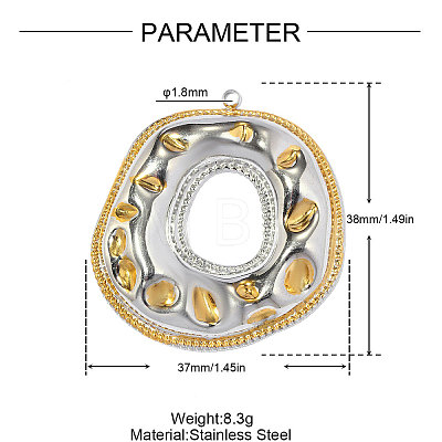 304 Stainless Steel Pendants STAS-OY018-22G-1