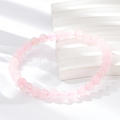 Natural Rose Quartz Beaded Stretch Bracelets BJEW-D446-B-11-1