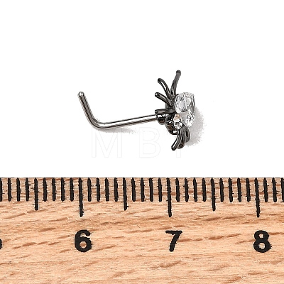 Heart Spider 316L Surgical Stainless Steel with Cubic Zirconia L-Shaped Nose Rings FS-WG44168-05-1