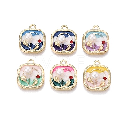Alloy Enamel Pendants ENAM-N069-17KCG-1