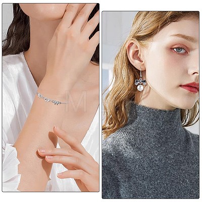 30Pcs 5 Styles Alloy Crystal Rhinestone Bowknot Links Connector Charms FIND-TA0010-98-1