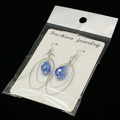 Trendy Glass Teardrop Dangle Earrings EJEW-JE00529-08-1