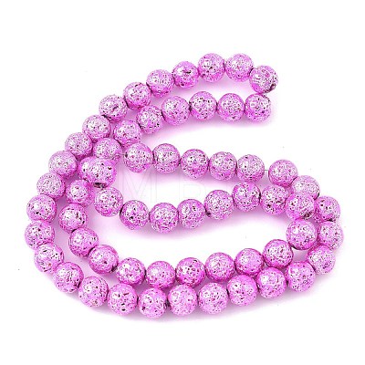 Electroplated Natural Lava Rock Beads Strands G-A263-A02-01-1