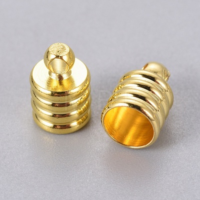 Brass Cord Ends X-KK-D218-9x6-G-1