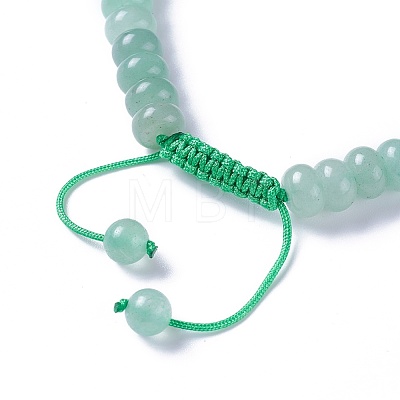 Adjustable Natural Green Aventurine Braided Bead Bracelets BJEW-F369-A11-1