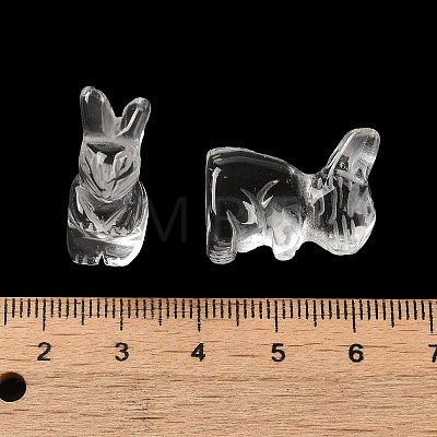 Synthetic Quartz Crystal Rabbit Figurines DJEW-Z006-01-1
