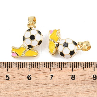 Brass Enamel Pendants KK-CBAEBFB-01A-G-1