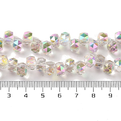 Half Rainbow Plated Electroplate Beads Strands EGLA-H104-09A-HR01-1