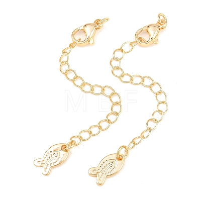 Brass Curb Chain Extender KK-P354-09G-1