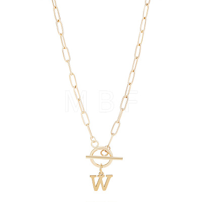 304 Stainless Steel Letter Pendant Necklaces NJEW-LP0001-52W-G-1