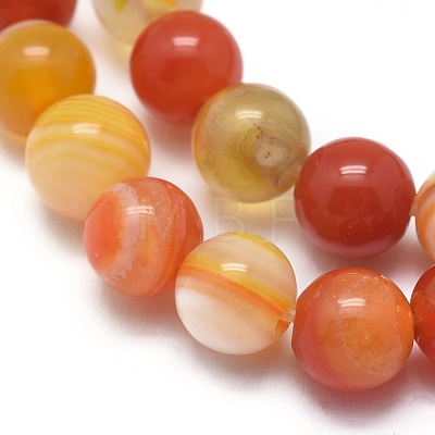 Natural Striped Agate/Banded Agate Beads Strands G-I254-03A-02-1