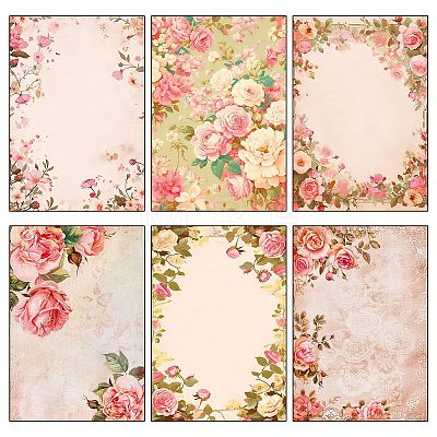 12Pcs 12 Styles Pink Romance Theme Scrapbook Paper Pad PW-WGC79B2-01-1