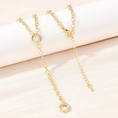Brass Rolo Chain Y Lariat Necklaces NJEW-H087-04G-1