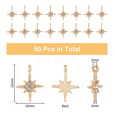 50Pcs Alloy Rhinestone Pendants FIND-DC0003-74-1