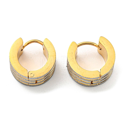 304 Stainless Steel Textured Hoop Earrings EJEW-P230-01B-G02-1