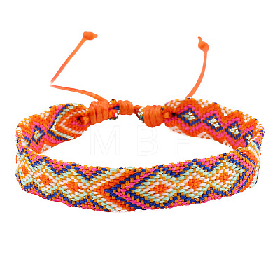 Cotton Braided Rhombus Cord Bracelet PW-WG48792-08-1