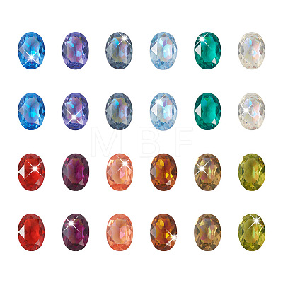 120Pcs 12 Colors Transparent Pointed Back Resin Rhinestone Cabochons KY-CW0001-01-1