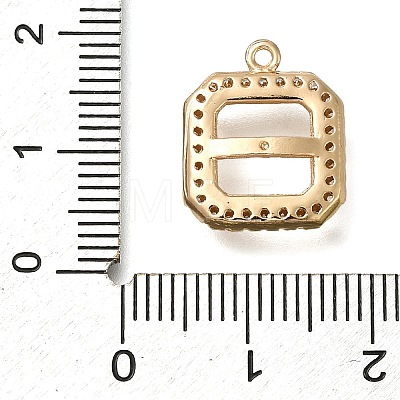 Rack Plating Brass Micro Pave Clear Cubic Zirconia Pendant Cabochon Settings KK-NH0001-17KCG-1