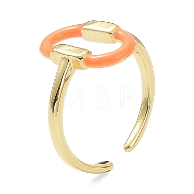 Brass Enamel Cuff Rings RJEW-P023-19G-1
