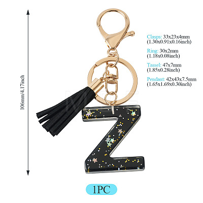 1Pc Resin Letter Keychains KEYC-TADJ0001-09Z-1