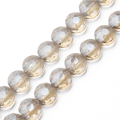 Electroplate Transparent Glass Beads Strands EGLA-N002-38-F01-1