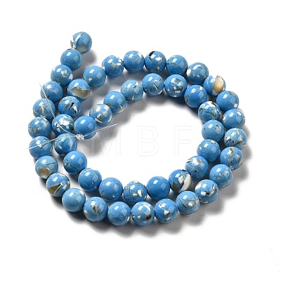 Synthetic Turquoise and Sea Shell Assembled Beads Strands G-D482-01B-04-1