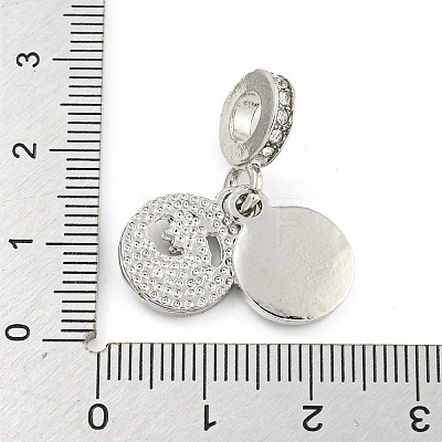 Rack Plating Alloy Enamel Flat Round with Sun European Dangle Charms FIND-B034-08P-02-1